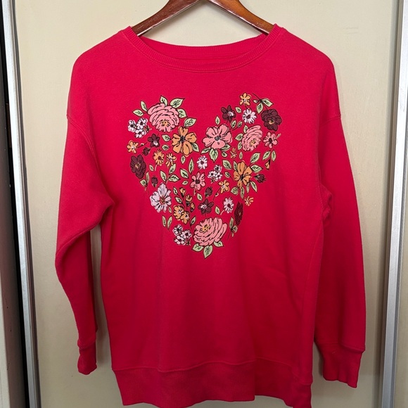 Floral Heart Red Sweater - Picture 1 of 4
